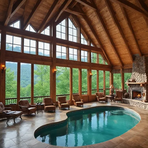 Experience the elegance of chalets in Pigeon Forge with indoor pools for a luxurious mountain retreat