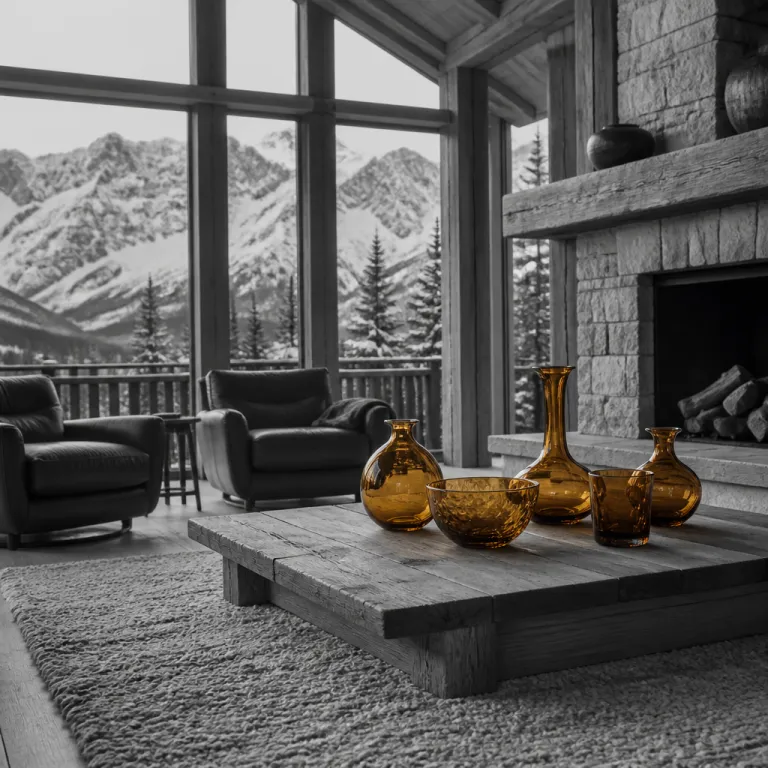 Amber chalet glass elegance: how vintage art glass elevates luxury chalet interiors